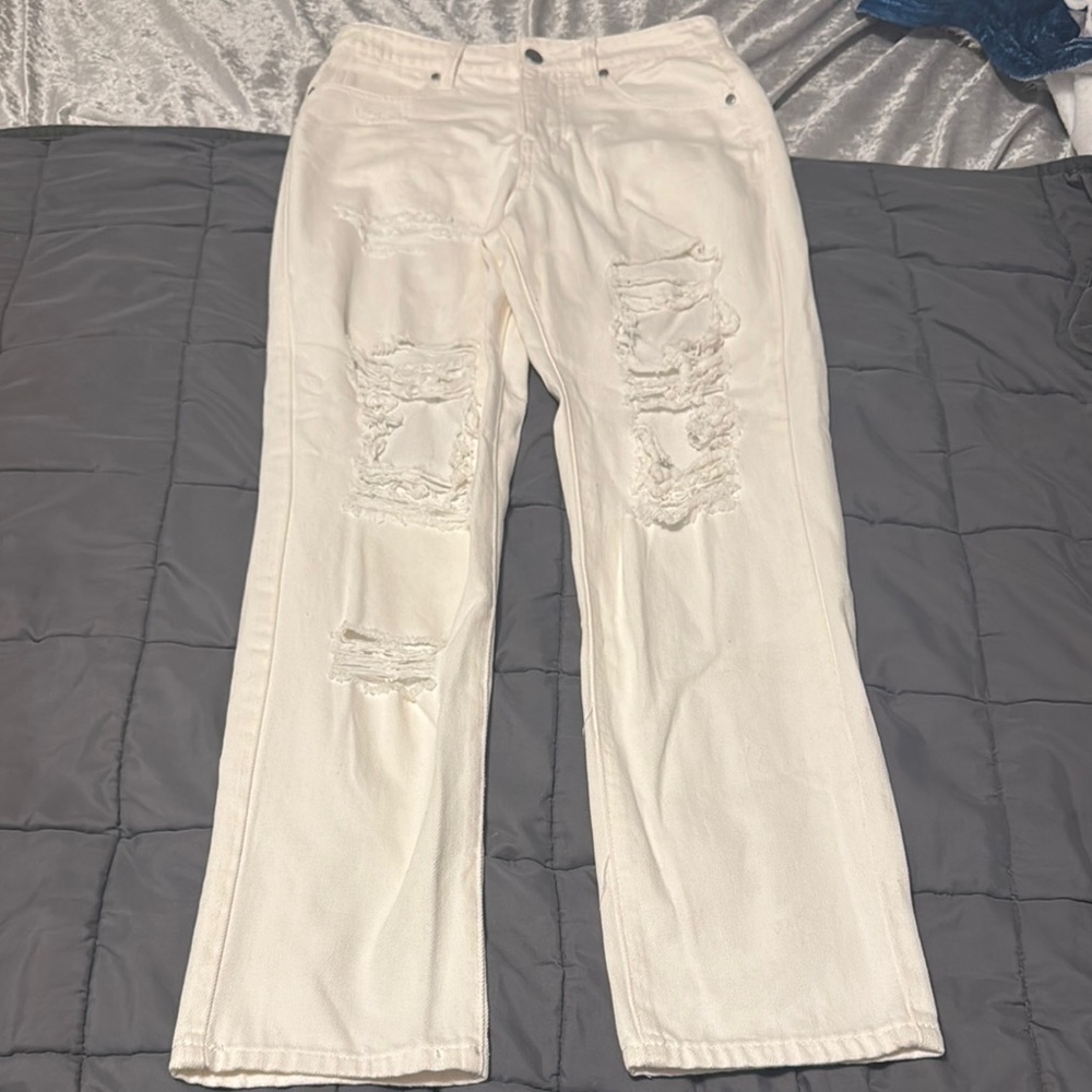 BP White Straight Leg Jeans